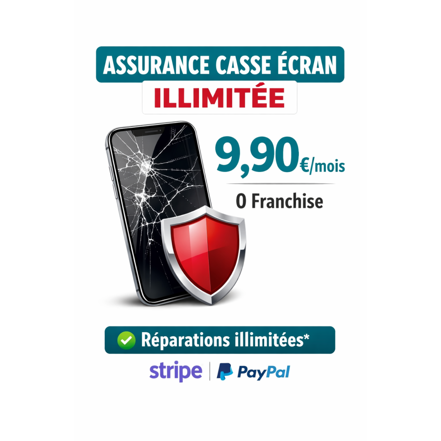 OPTION — Assurance casse écran illimitée — 9,90€/mois-Accueil-SIMPHONEE – Chantilly (Boutique & Réparation)