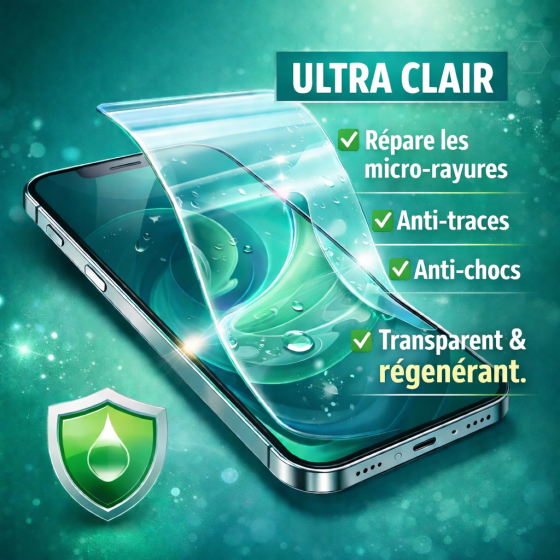 Protection écran - Film Hydrogel Transparent Régénérant — 24,90€ (Posé avant envoi)