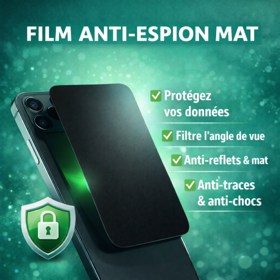 Protection écran - Film Hydrogel Anti-Espion Mat — 29,90€ (Posé avant envoi)