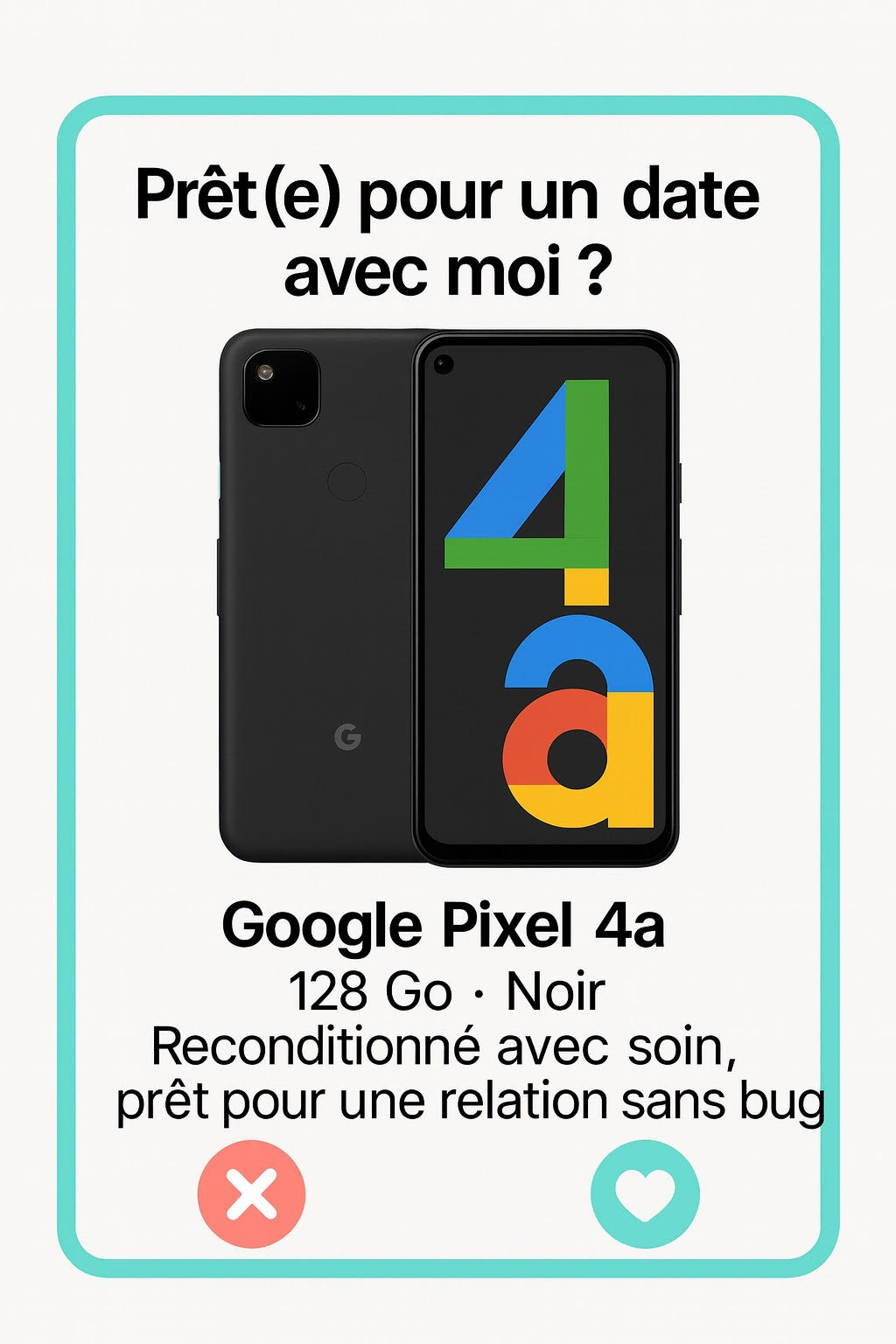 Google Pixel 4a 64 Go Noir - Simphonee