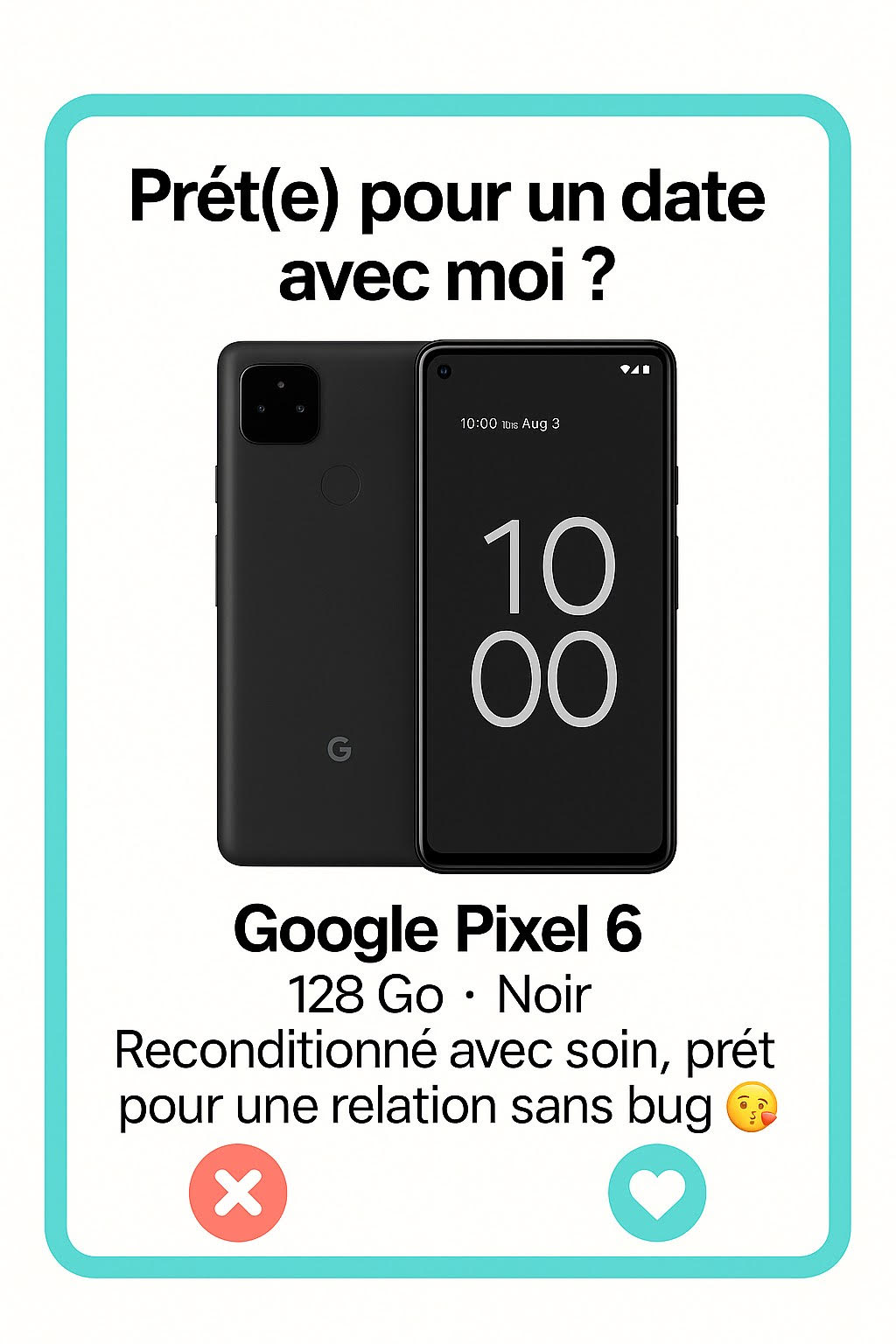 Google Pixel 6 128 Go Noir - Simphonee