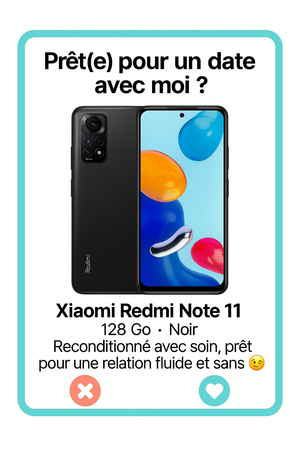 Xiaomi Redmi Note 11 128 Go Noir - Simphonee